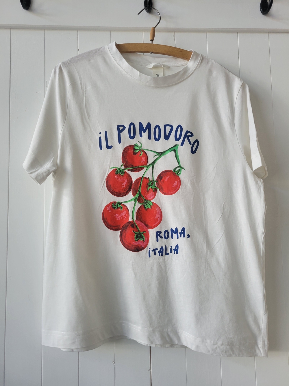 H&M White Crew Neck T‑Shirt